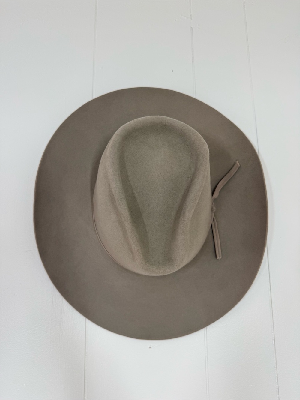 Stetson 7 5/8 Taupe Felt Western Hat. Shape it for u! - Picture 3 of 16